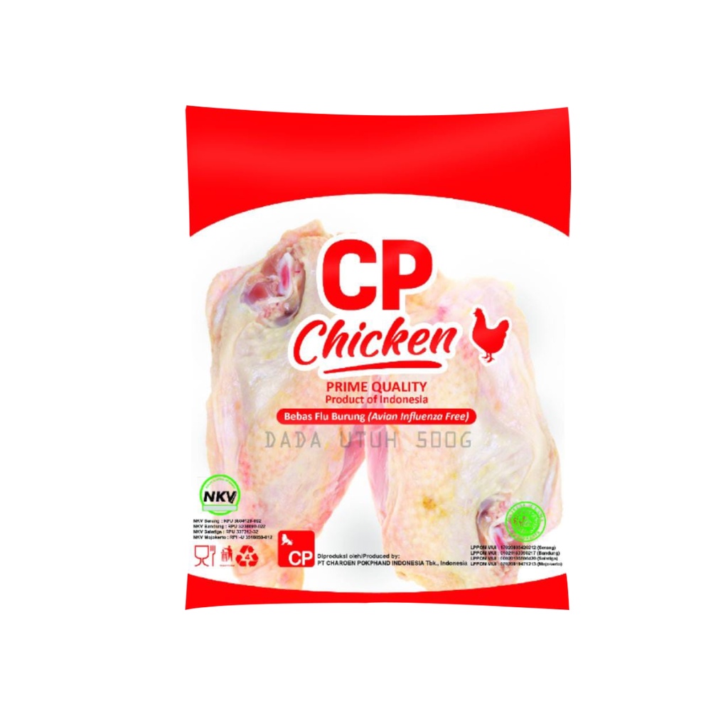 CP Chicken Daging Ayam Bagian Dada Utuh 500 Gr