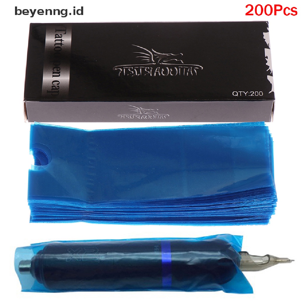 Beyen 200pcs Tattoo Clip Plastic Cord Sleeves Supply Disposable Covers Bags Machine ID