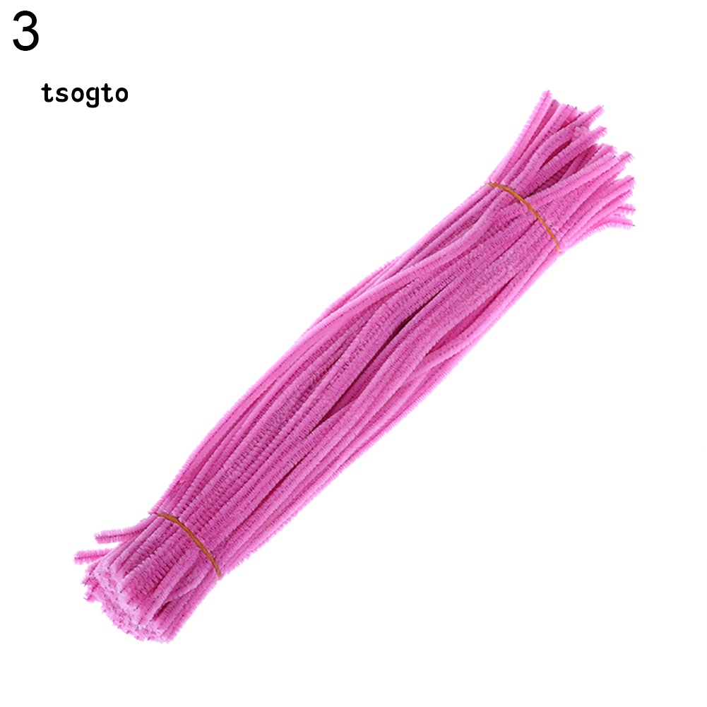 100pcs Chenille Batang Pembersih Pipa Tongkat Twist Anak DIY Craft Mainan Edukasi