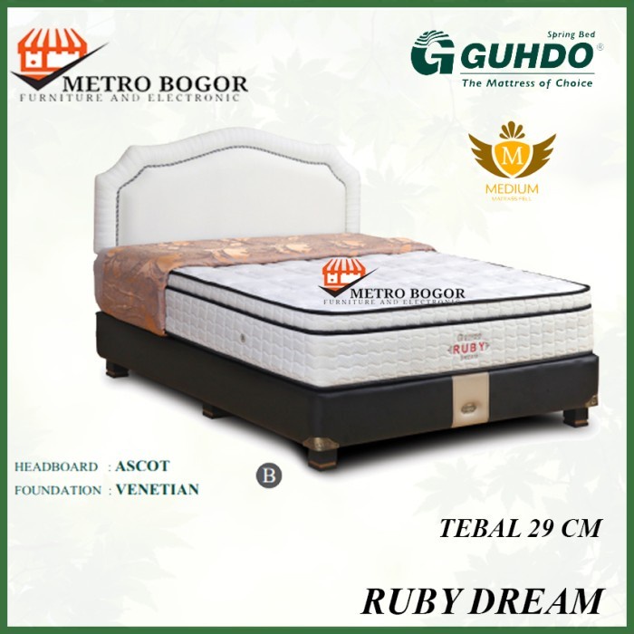 KASUR Guhdo Spring bed Latex Ruby Dream FULLSET HB ASCOT