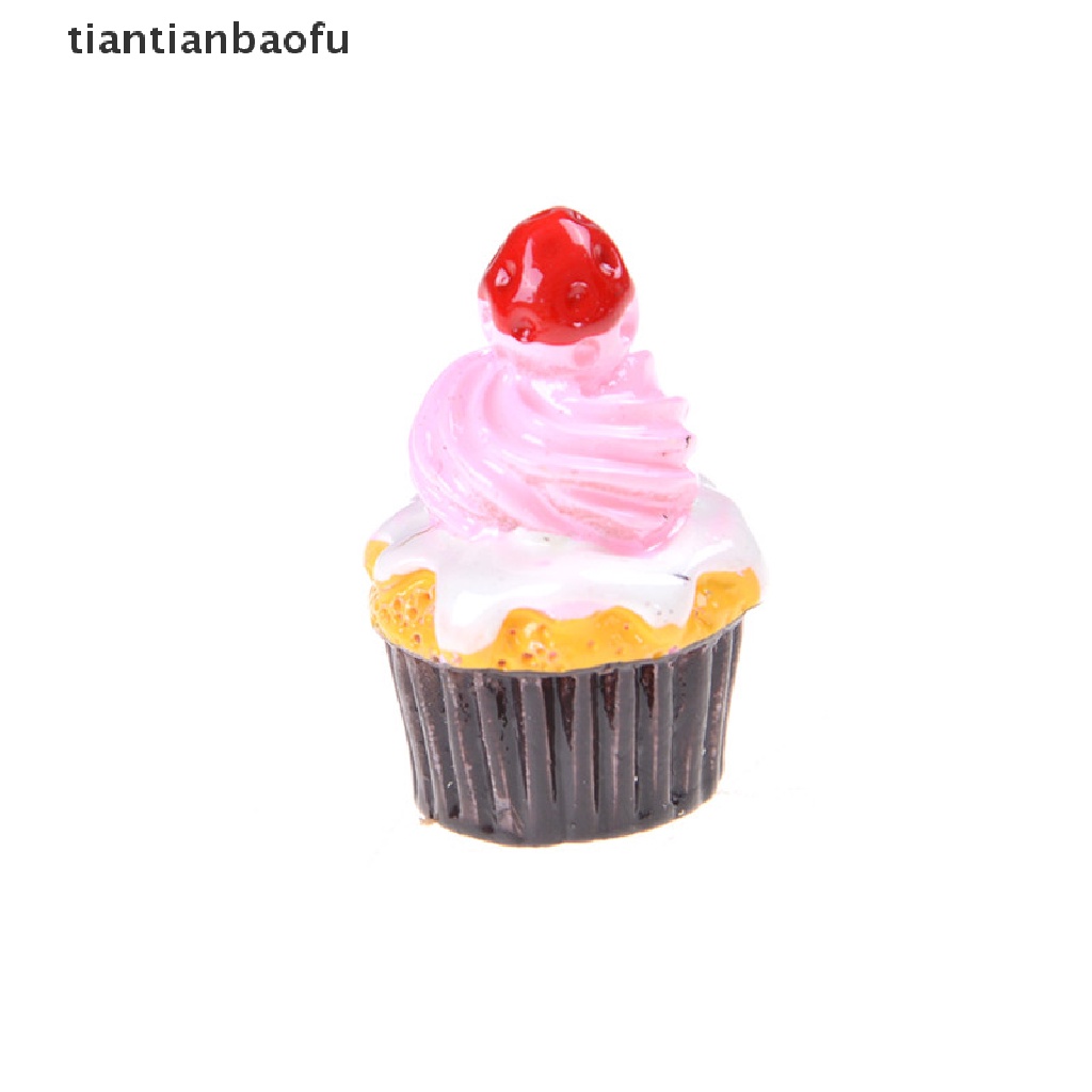 [tiantianbaofu] 3 Pcs Strawberry Kue Miniatur Makanan Model Aksesoris Rumah Boneka Butik