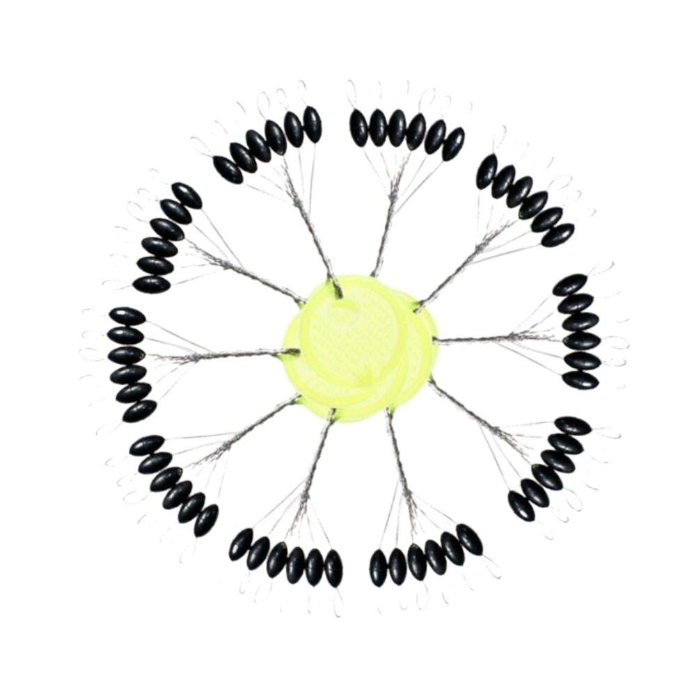 Augustina Fishing Space Beans 100group Set 600pcs Stopper Pancing Untuk Memancing Lalat Stopper Oval Hitam Silinder Pelampung Pancing Hitam