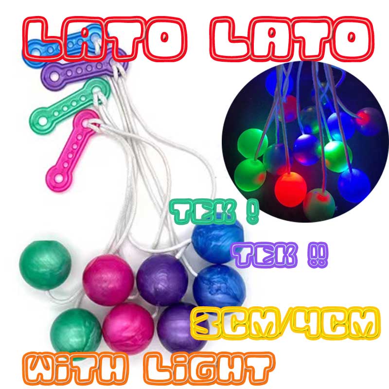 Cod 5PCS Mainan Viral Mainan Lato Lato Tangkai Mainan Jadul games Latto Marble Latto Lampu LED bola tek tek