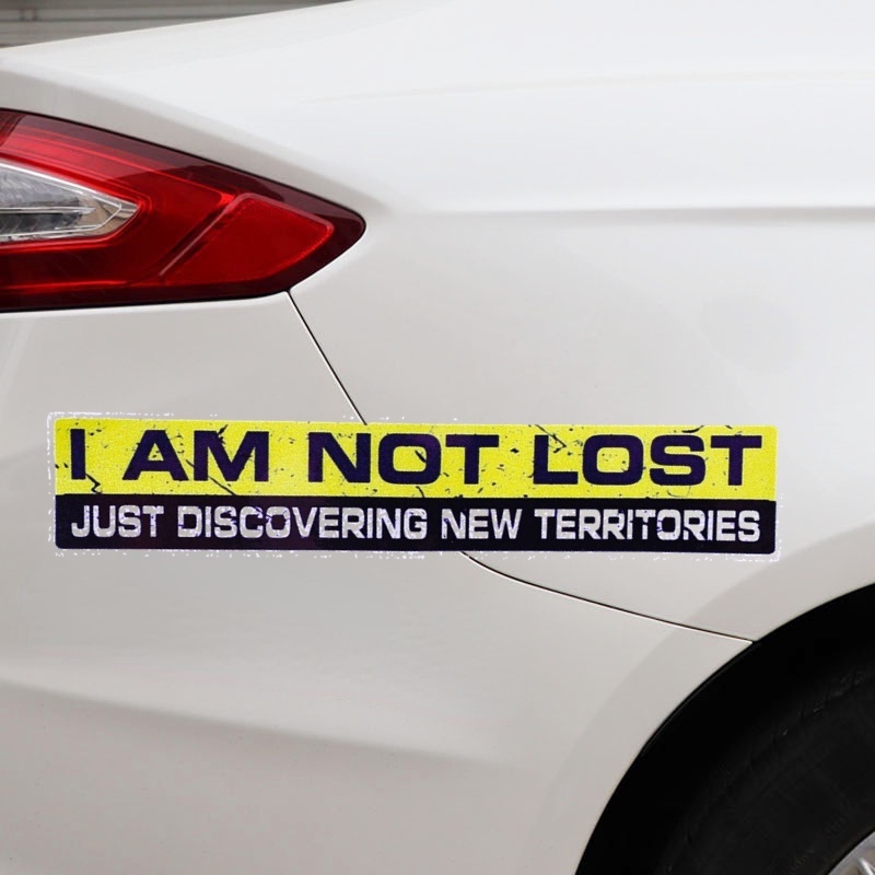 I AM NOT LOST Warning Reflektif Stiker Mobil Bemper Mobil Ekor Decals Tahan Air Tabir Surya Stiker Mobil Mobil Self-Adhesive PET Stiker Pribadi Mobil Decals