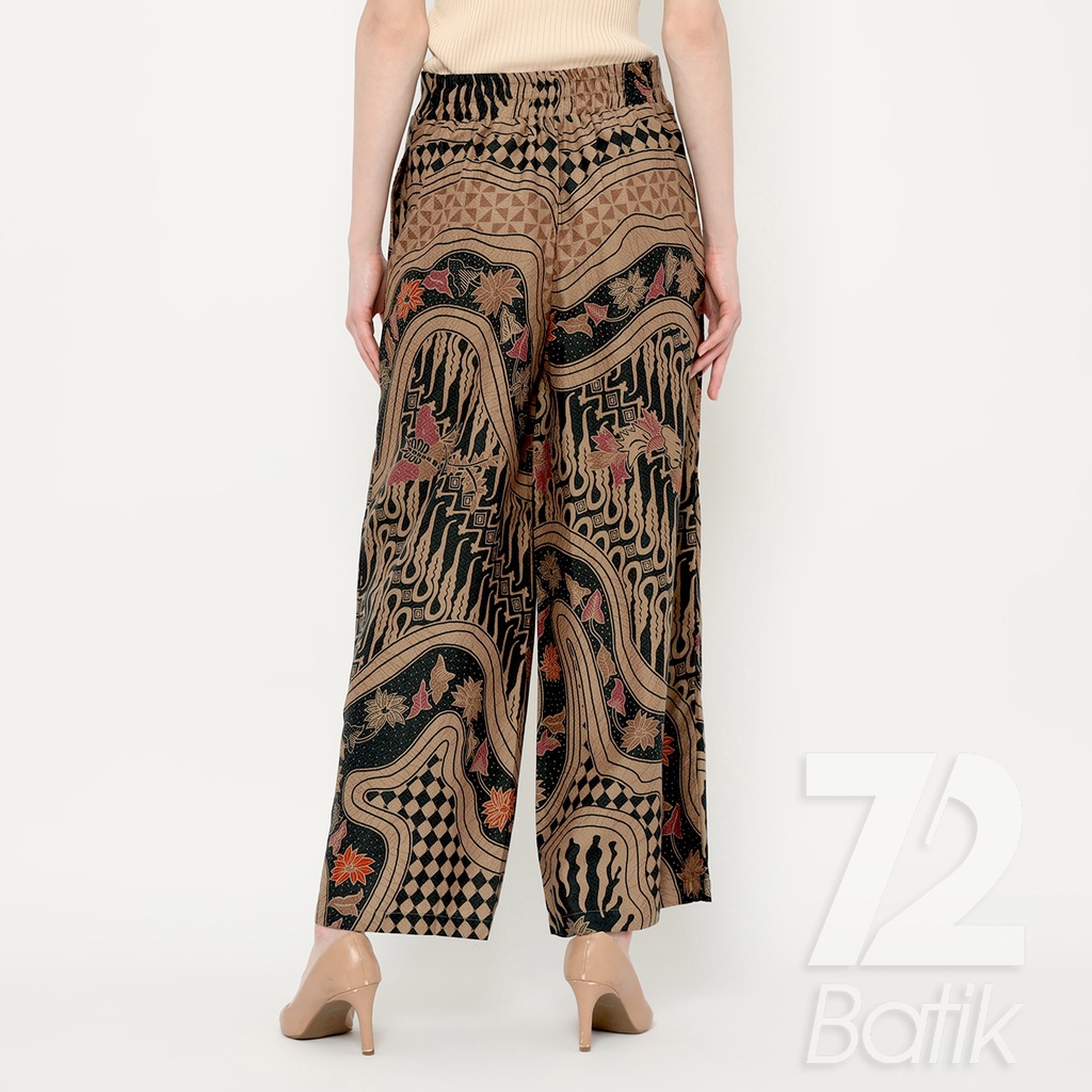 CELANA KULOT BATIK Premium Motif Sungai Kupu Warna Hitam 723188 Cap 72 -  Layer Lawasan Celana Tumpuk Kerja Kantoran Bawahan Kebaya