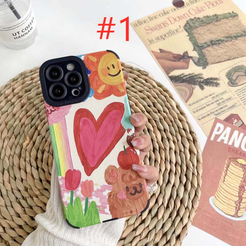 New Oil painting Love Girl Soft Case HP iP iPhone 11 12 13 14 Pro Max 7 8 + Plus SE 2020 X XR SE 2020 XS Max Red FTD Stripe Casing Apple