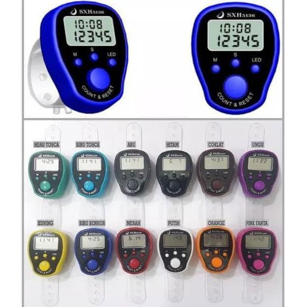 TASBIH DIGITAL LED TALLY COUNTER ALAT ZIKIR HITUNG JARI BUNYI 5136 murah