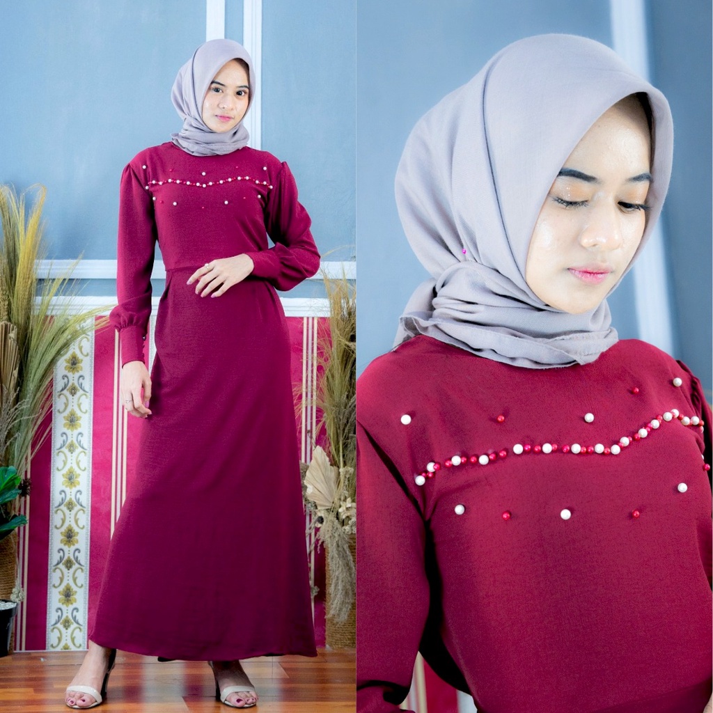 ilook | Turin Maxi Dress | Gamis Mutiara Wanita Muslim | Gamis Lebaran 2023