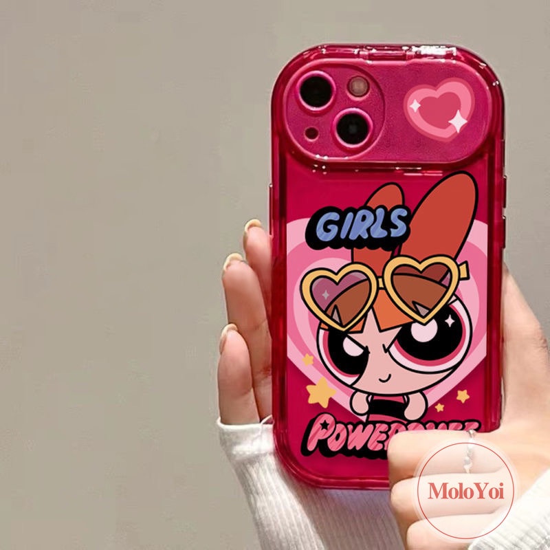 The Powerpuff Girls Kartun Case Kompatibel Untuk IPhone 11xr 14 13 12 Pro Max7 8 14 Plus X XS MAX SE 2020 Kreatif Flip Make Up Cermin Shockproof Soft TPU Case