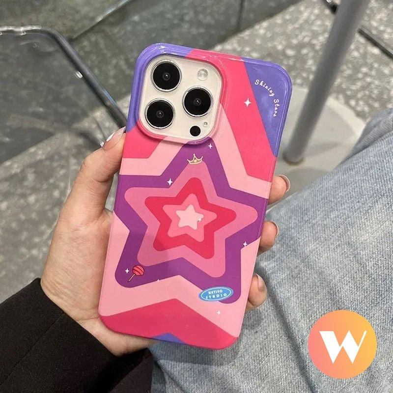 IPHONE Ins Fashion Cinta Hati Glossy Case Kompatibel Untuk Iphone11 13 14 12 Pro Max7 8 Plus X XR XS Max SE 2020 Perlindungan Kamera Tahan Guncangan Lembut Penutup Belakang