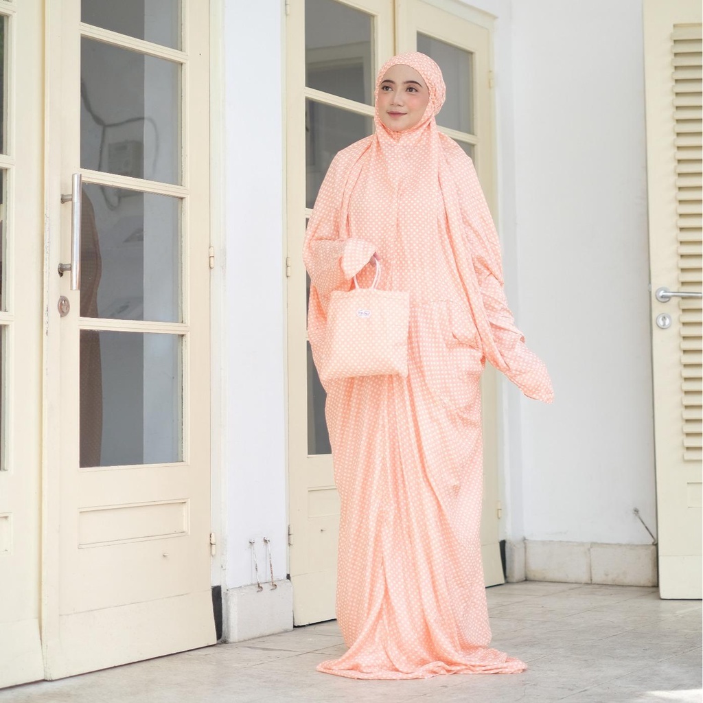 mukena dewasa lajuran terusan katun rayon
