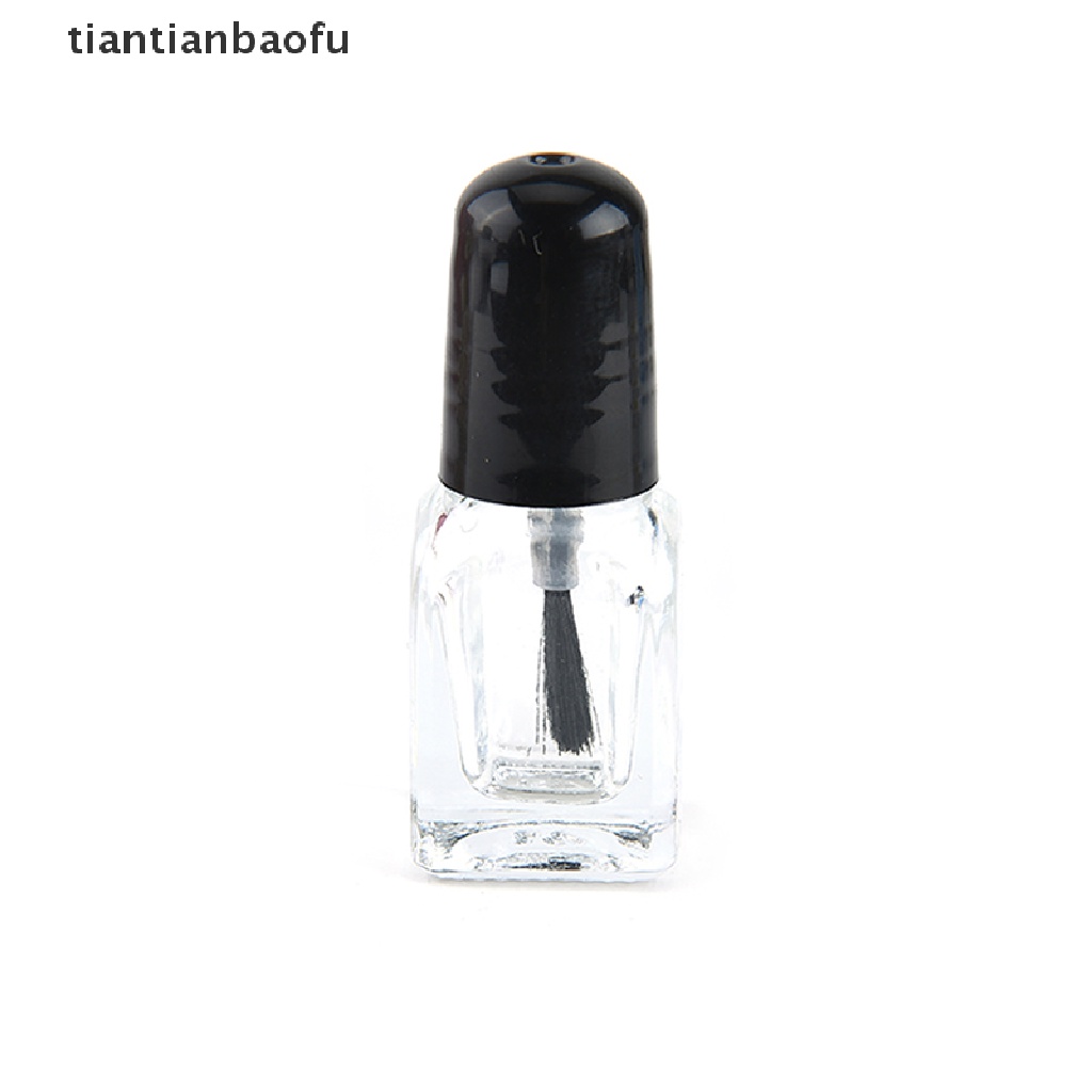 [tiantianbaofu] 2ml/3ml Wadah Penyimpanan Botol Kaca Bening Kutek Kosong Dengan Butik Tutup Hitam