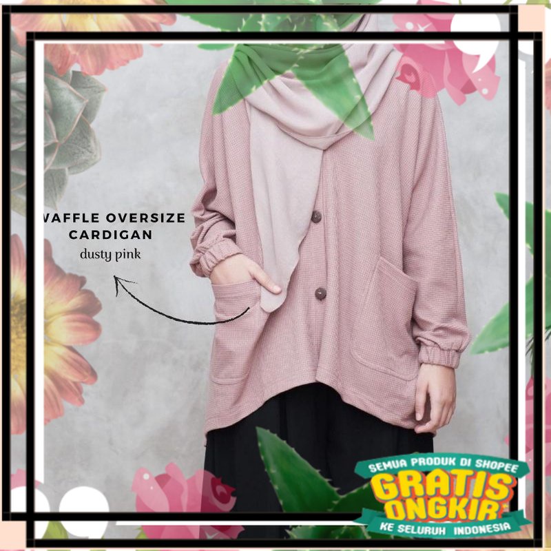 Waffle Oversize Cardi by Safaat.Outfit Bahan Waffle Uniqlo / suprise kado
