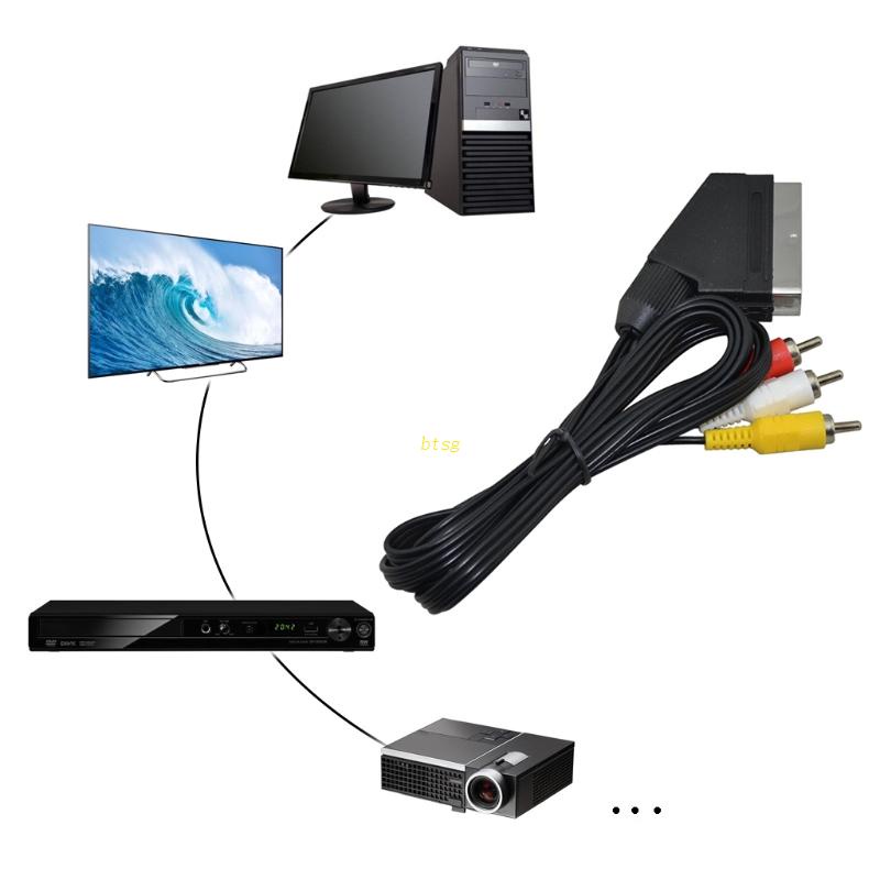 Btsg Scart to 3kabel Video RCA Composite AV Untuk NES Untuk Kabel Video FC T