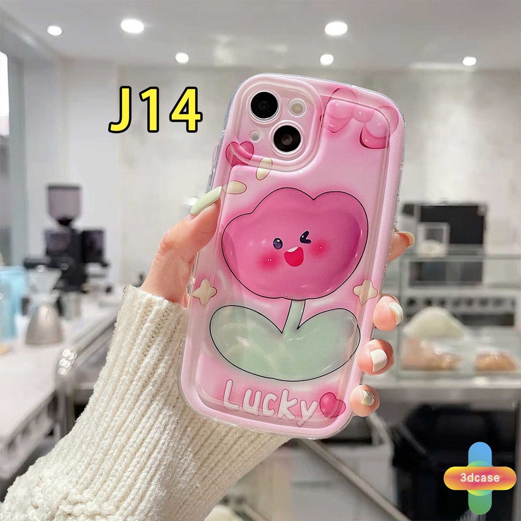 IPHONE Kompatibel Untuk Iphone12 11 13 14 PRO Max6 7 6S 8 14 Plus X XR XS MAX 11 12 13 SE 2020 6SPlus 7Plus 6Plus Smiley flower Perlindungan Lensa Bantalan Udara Puffer Soft TPU Case