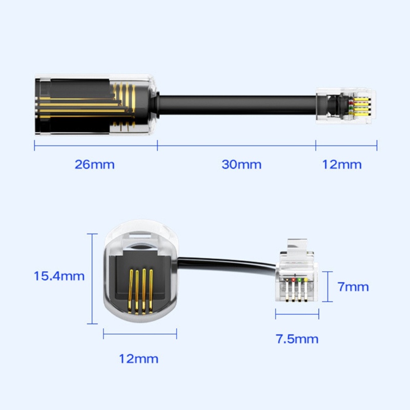 Btsg Rj9 4p4c Kabel Telepon Detangler Perangkat Berliku Aksesori Telepon