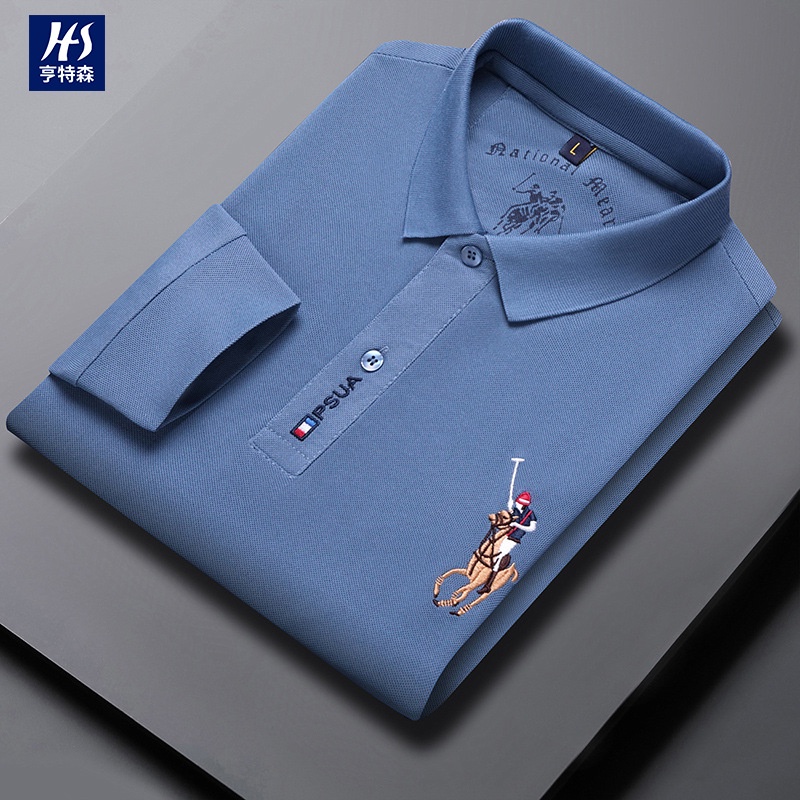Kaos Pria Hunterson Pria 2023   Lengan Panjang Polo Kemeja Pria Fashion Korea Kerah Panjang lengan T