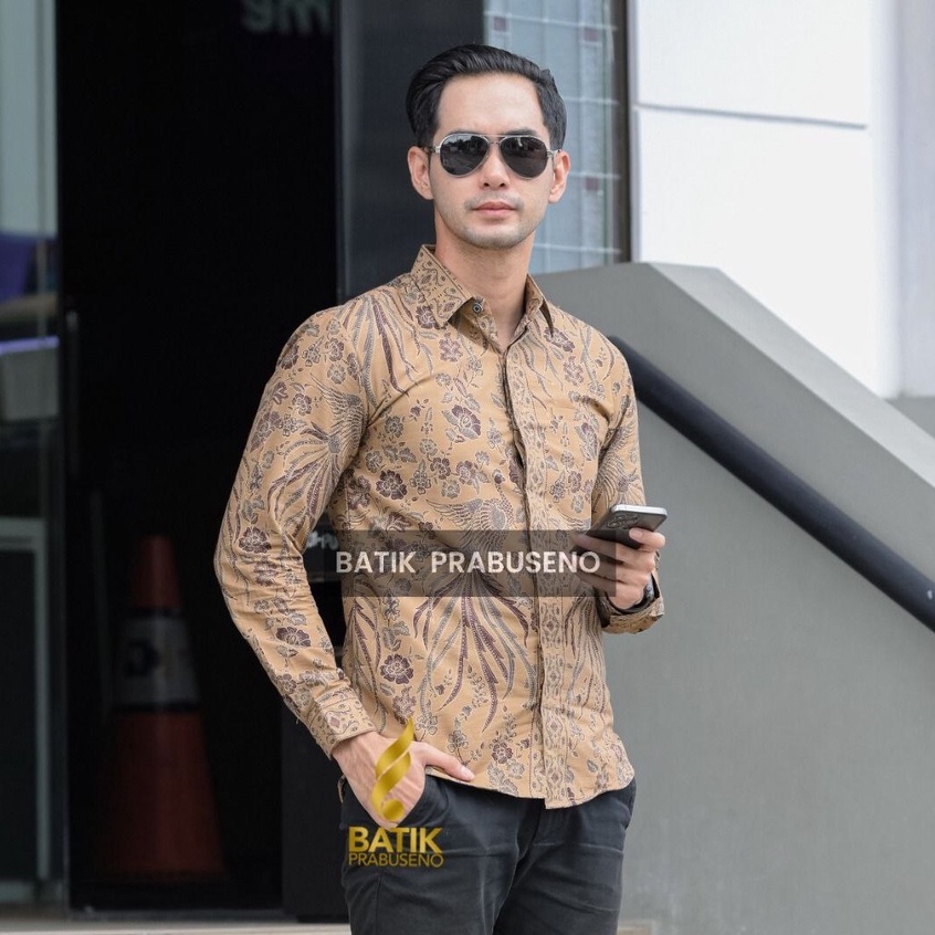 Prastawa Kemeja Batik Pria Lengan Panjang  Slimfit Original Prabuseno Full Furing Jumbo Modern Premi