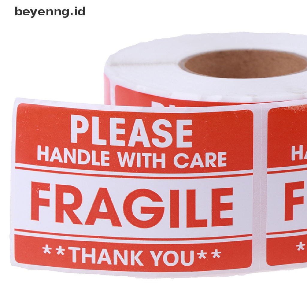 Beyen 1000Pcs Stiker Fragile Dan Pegangan Dengan Perawatan Untuk Pengiriman Mailing Handle Sticker ID