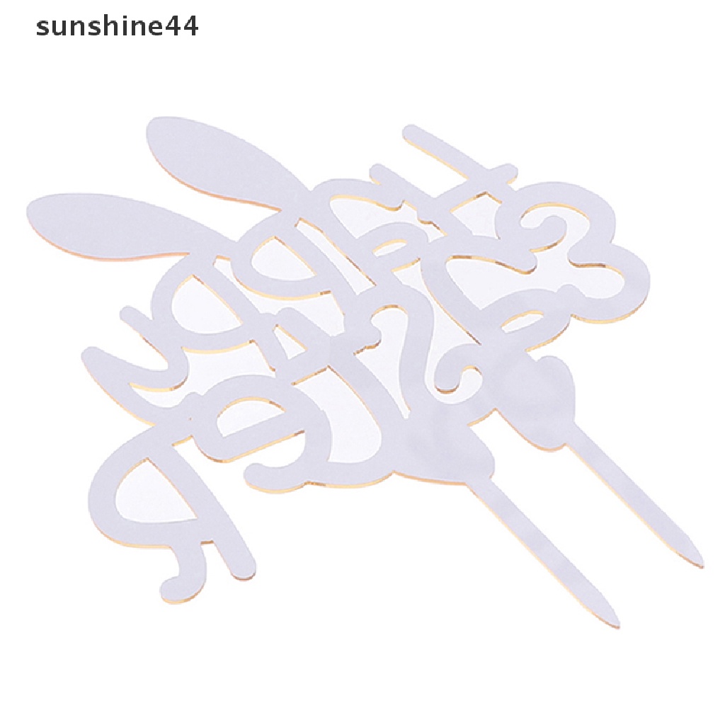 Sunshine Happy Easter Cake Topper Telur Paskah Akrilik Kue Bendera Dekorasi Kue Pesta ID