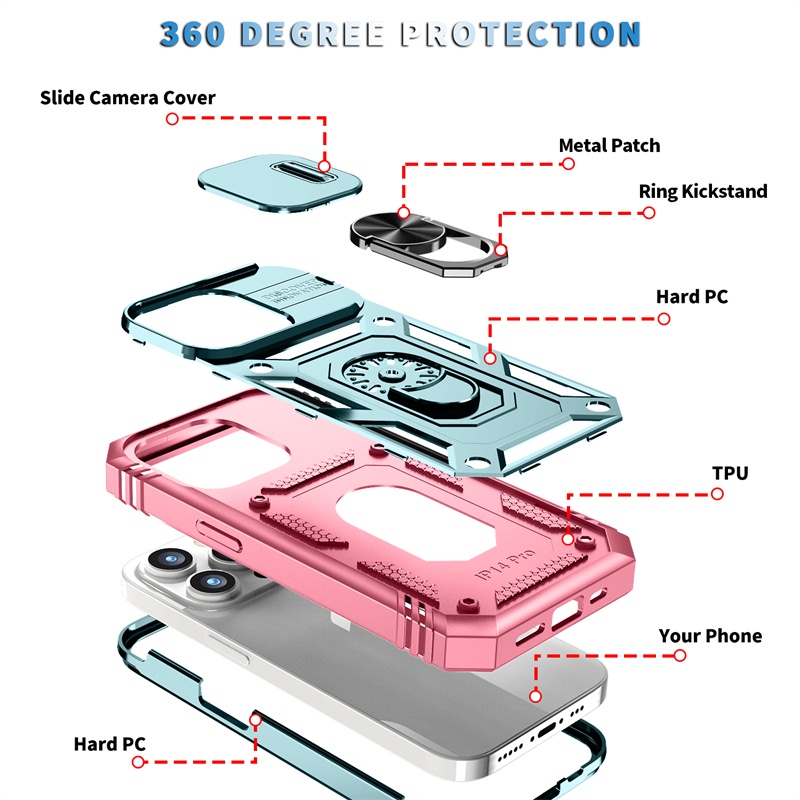 IPHONE Case Bracket Magnetik Mode Baru Untuk Iphone14 13 12 11 Pro X XS Max14 8 7 6 Plus XR Jendela Push Ring All-around Cover Pelindung