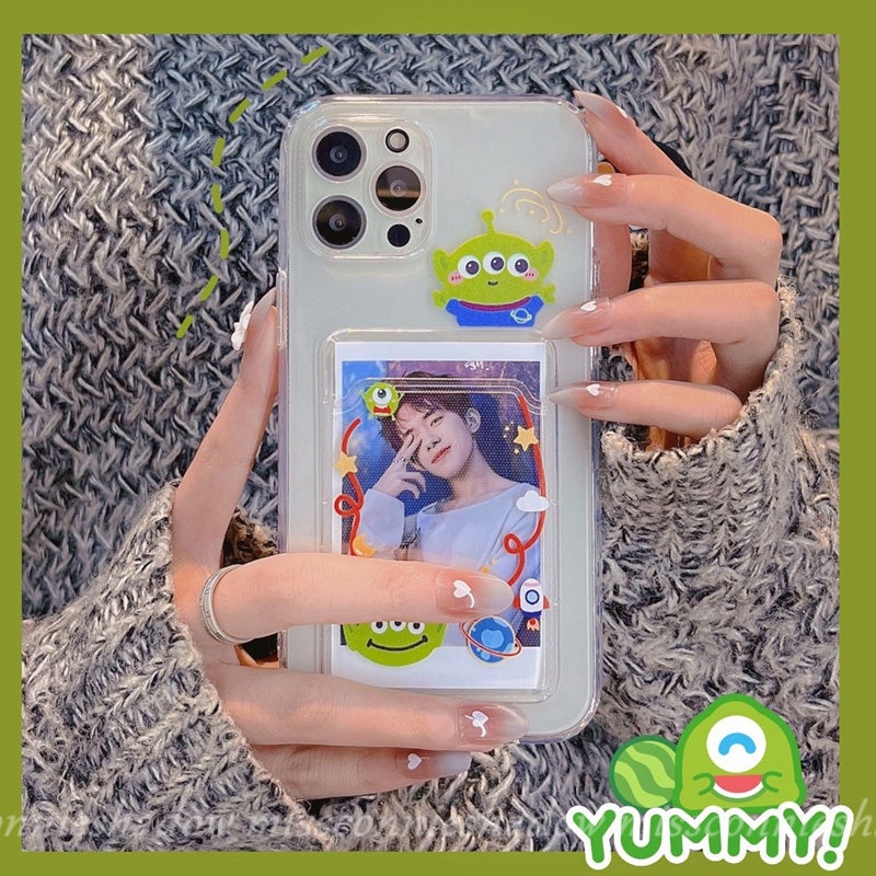 IPHONE Casing Slot Dompet Transparan Beruang Strawberry Yang Indah Untuk Iphone11 7plus XR 11 12 13 14 Pro Max 6 6s 7 8 14 Plus X XS Max SE Kartun Lucu Toy Story Soft Cover