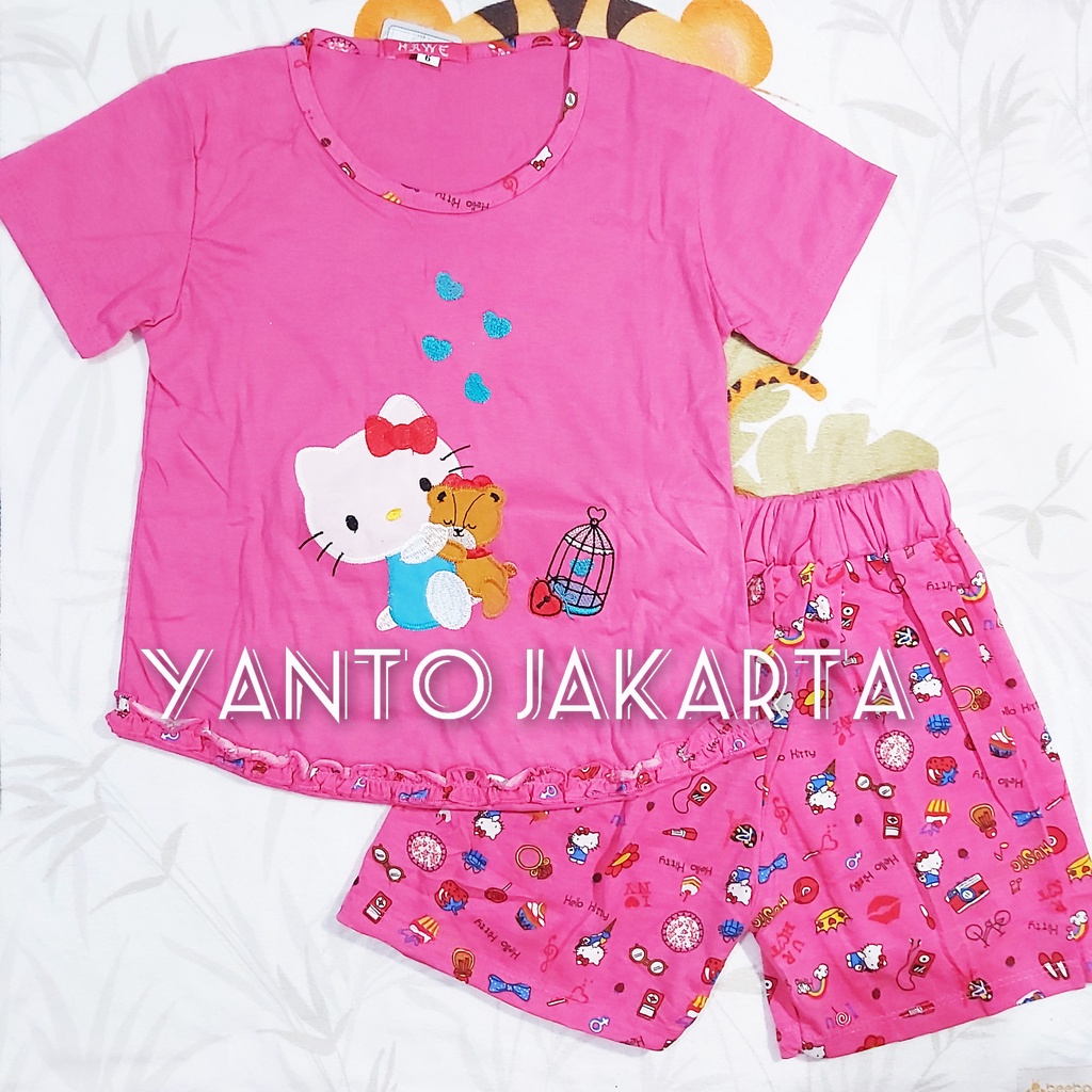 SETELAN ANAK PEREMPUAN KARAKTER HELLO KITTY LOVE 1-5 TAHUN