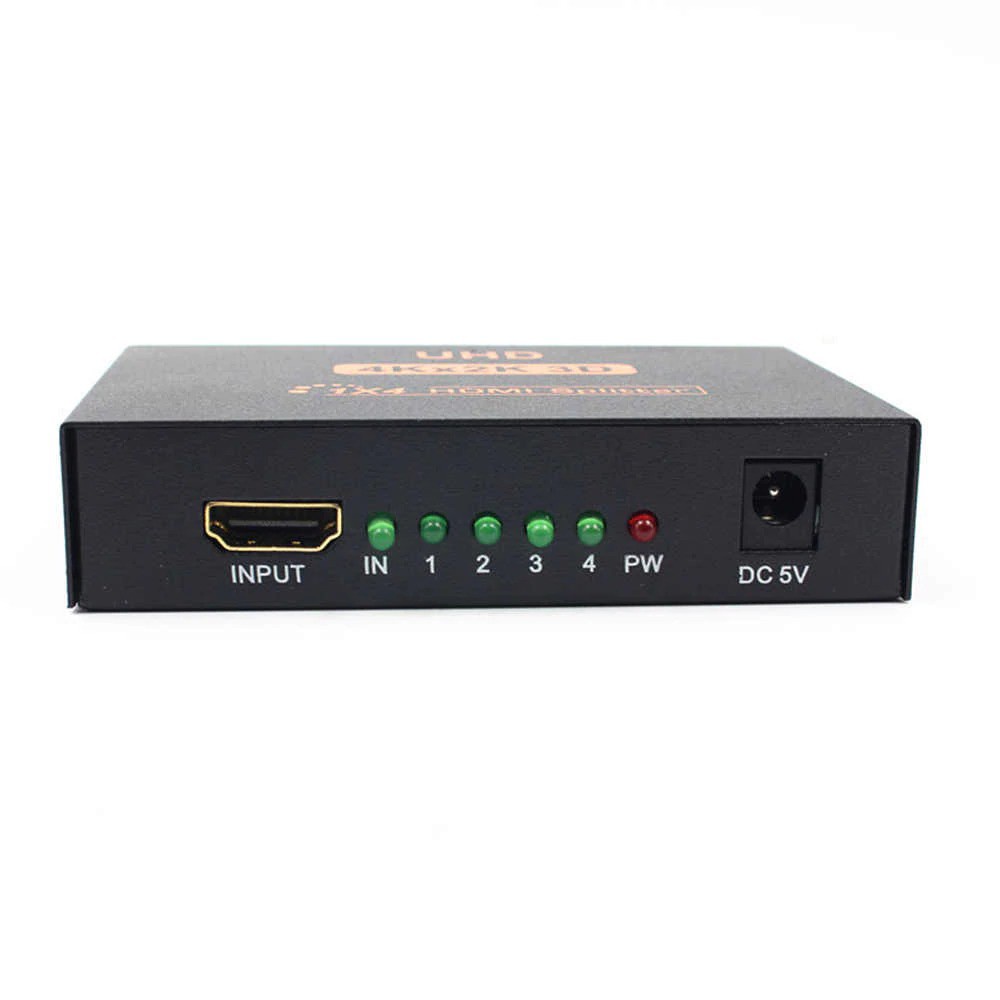 HDMI Splitter 4 Port Hub 1X4 HD Split 1 In 4 Out 3D 1080P