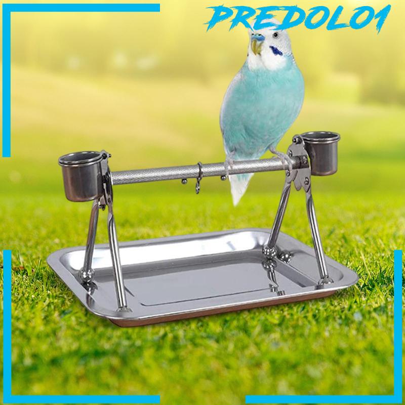 [Predolo1] Burung Tengger Stand Desktop Dengan Cangkir Nuri Play Stand Portable Untuk Finch