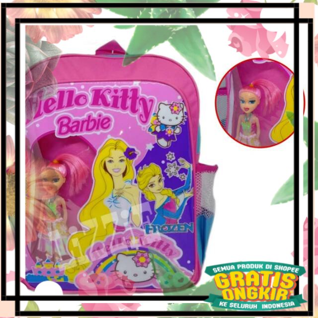 Tas Anak hello Kitty Barbie Free Boneka Kecil Tas Anak Perempuan / tay0
