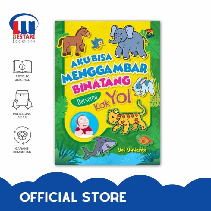 DISKON SHOPEE/ Buku Gambar - Aku Bisa Menggambar Binatang Bersama Kak Yol