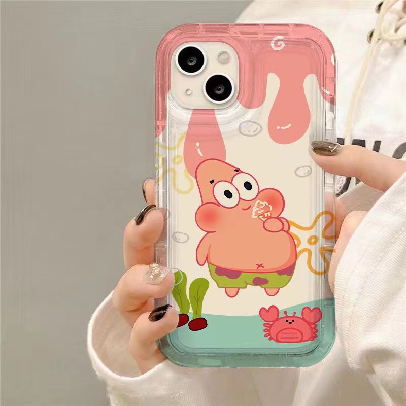 IPHONE Casing Ponsel Lembut Kartun Lucu Kompatibel Untuk Iphone14 13 11 12 Pro XS Max X Xr7 +8 Plus Casing Transparan TPU Silikon Shockproof Cover