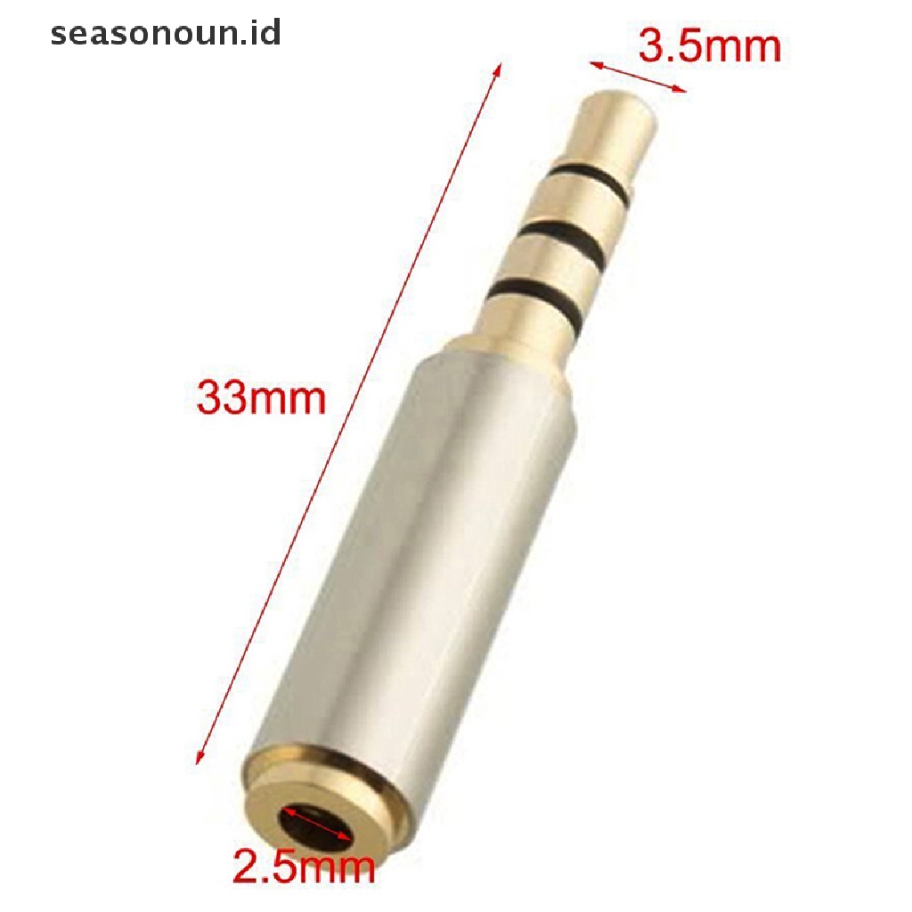 Seasonoun High Quality Metal Alloy 3.5mm Male To 2.5mm Female Konektor Konversi Audio 3.5mm To 2.5mm Adapter Converter Jack Headphone Audio Stereo.