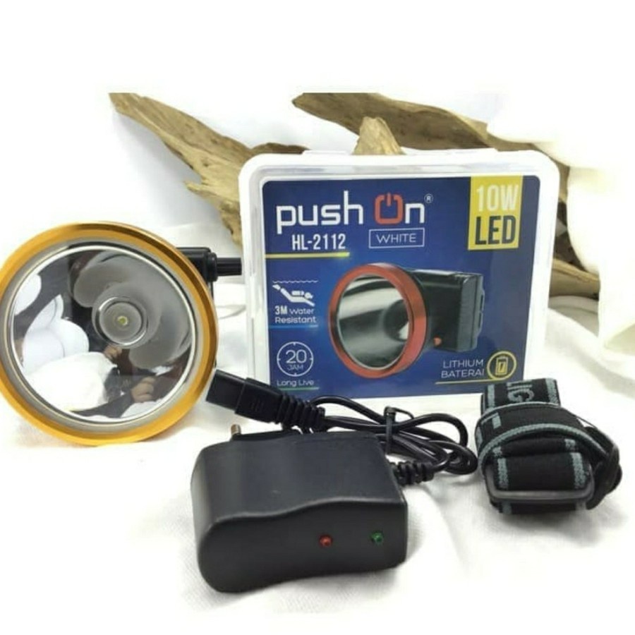 Senter kepala selam Push on HL-2112Dv putih 50watt murah