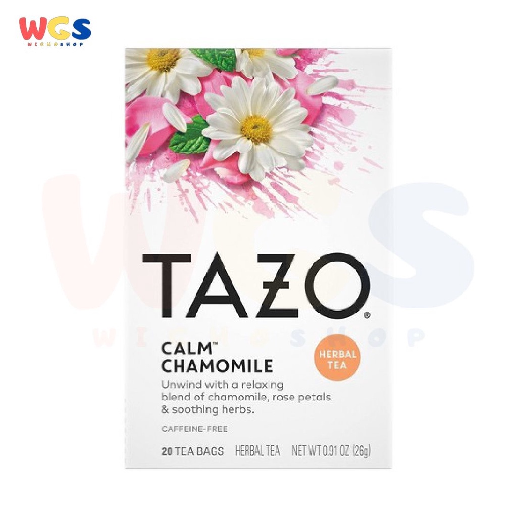 Tazo Herbal Tea Calm Chamomile Rose Petals &amp; Soothing 20 Tea Bags 26g