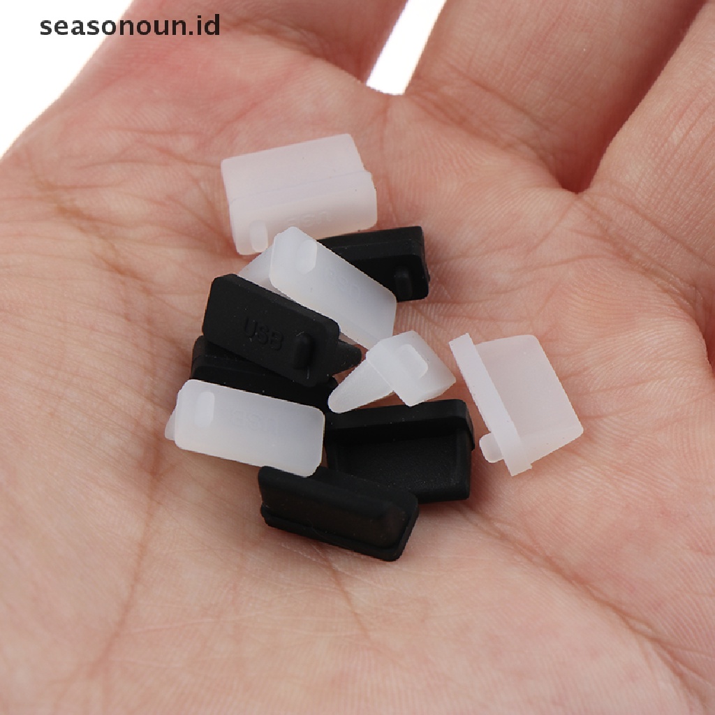 Seasonoun 20Pcs USB Male Plug Stopper Topi Penutup Plastik Pelindung Colokan Debu.