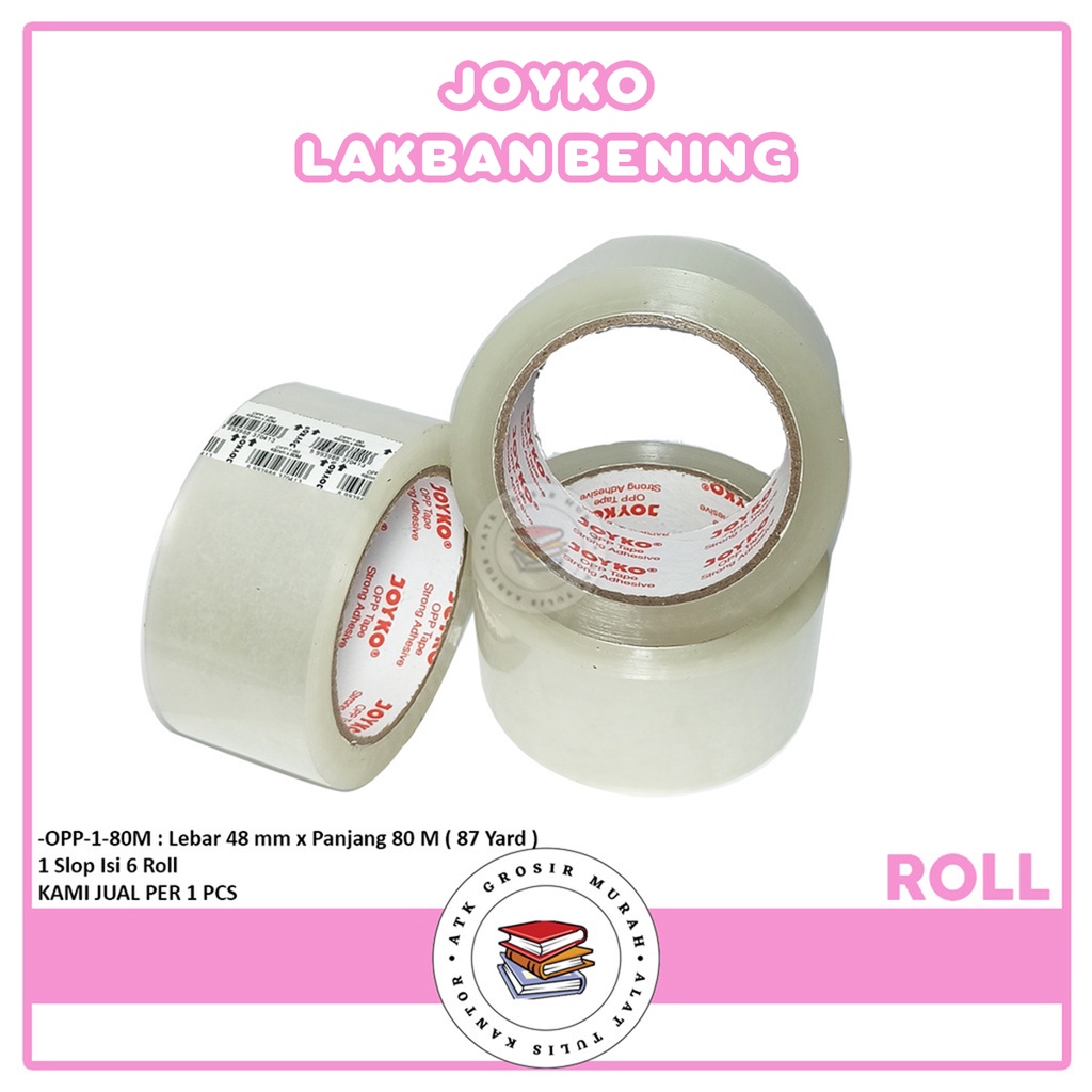 

JOYKO - Lakban Serbaguna - Opp Tape Bening & Coklat 2 Inch x 80 Meter 48mm x 80m - ROLL