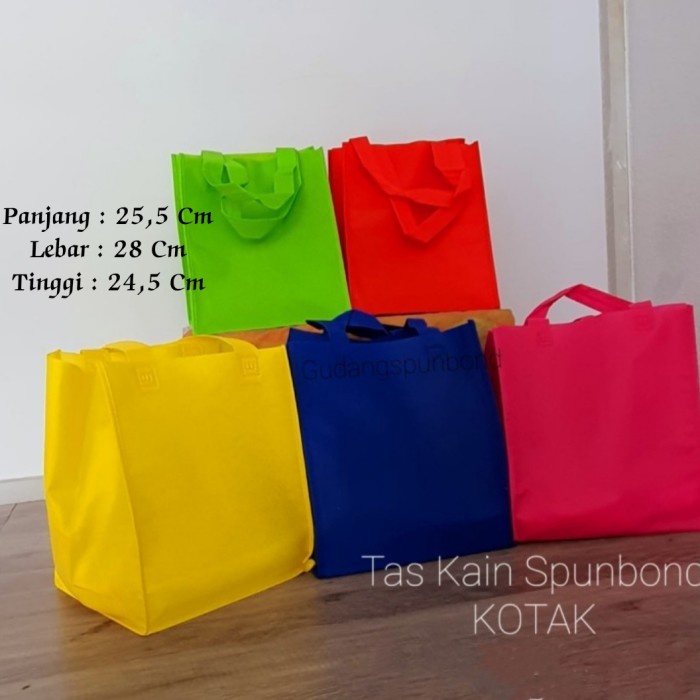 

⭐BISA COD⭐ TAS SPUNDBOND BOX/TAS KAIN KOTAK NASI Uk. 25,5x28x24,5 Cm (isi 12 pcs)