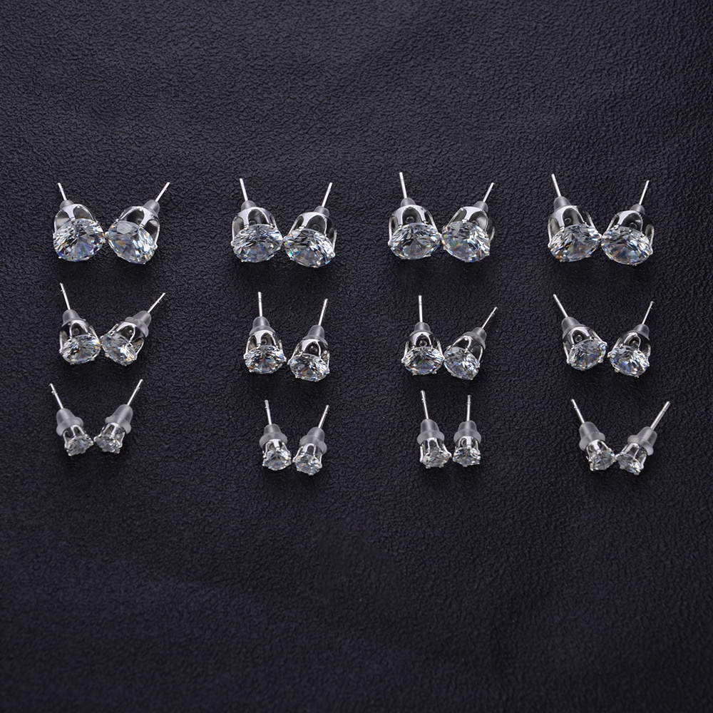 Fashion Size Zirkon Enam Cakar Zirkonium Anting 12pasang Anting Kristal 24set