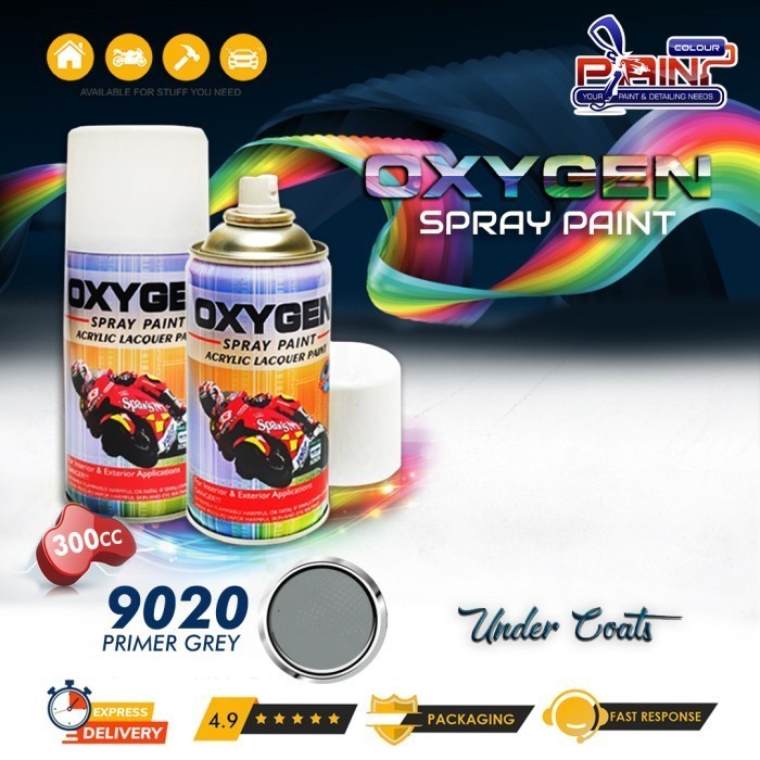 Cat Semprot / Pylox OXYGEN Acrylic Spray Paint - 9020 Primer Grey