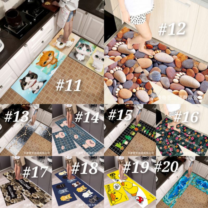 2 in 1 Kitchen Floor Mat / Keset Alas Lantai Kamar Tidur Rumah Dapur Anti Selip / Keset kaki dapur