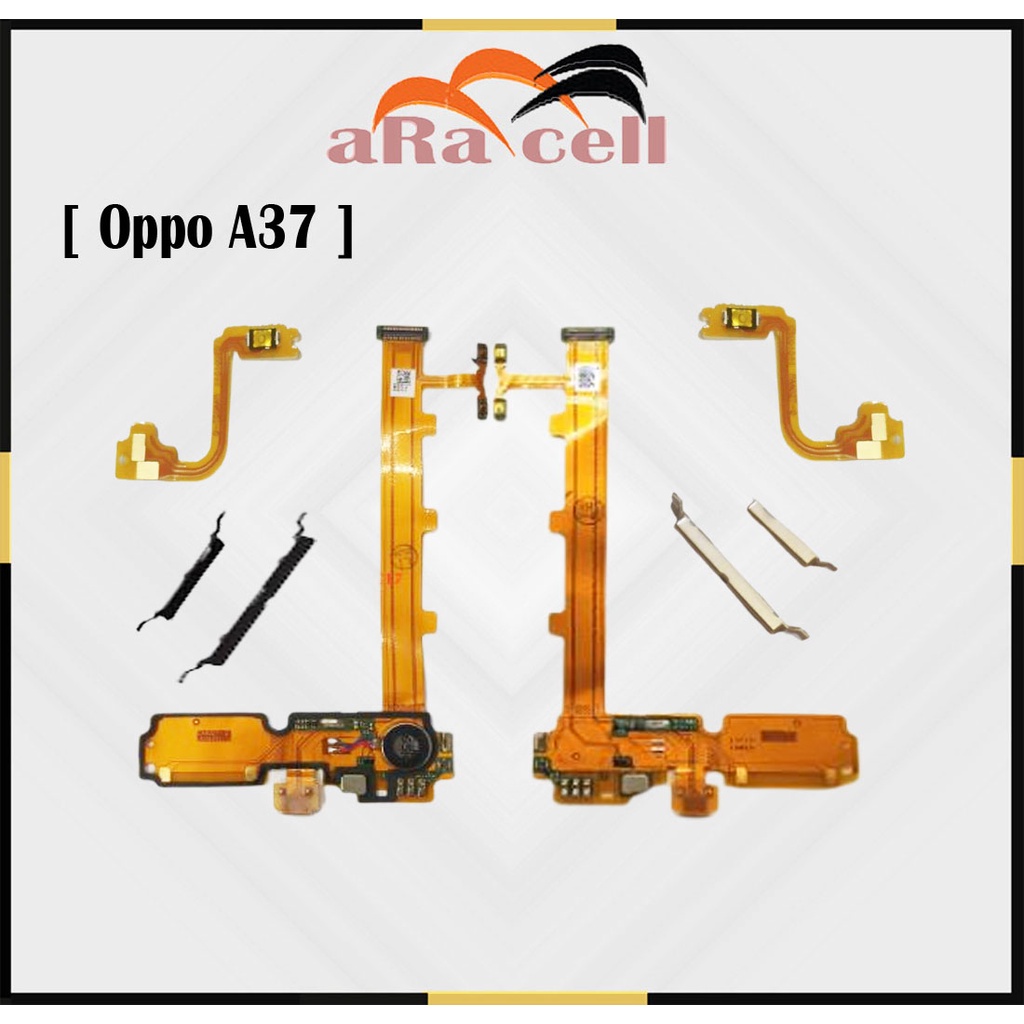 [ ARA CELL ] Fleksibel Flexible Konektor+ ON OFF +TOMBOL LUAR Cas Mic dan Volume Hp Oppo A37  Neo 9