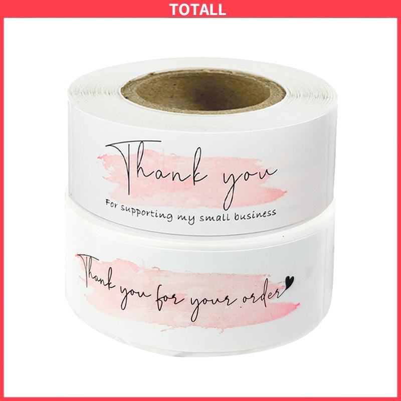 COD Stiker Thank You 1 roll Kertas Kraft Berbentuk Persegi Panjang-Totall