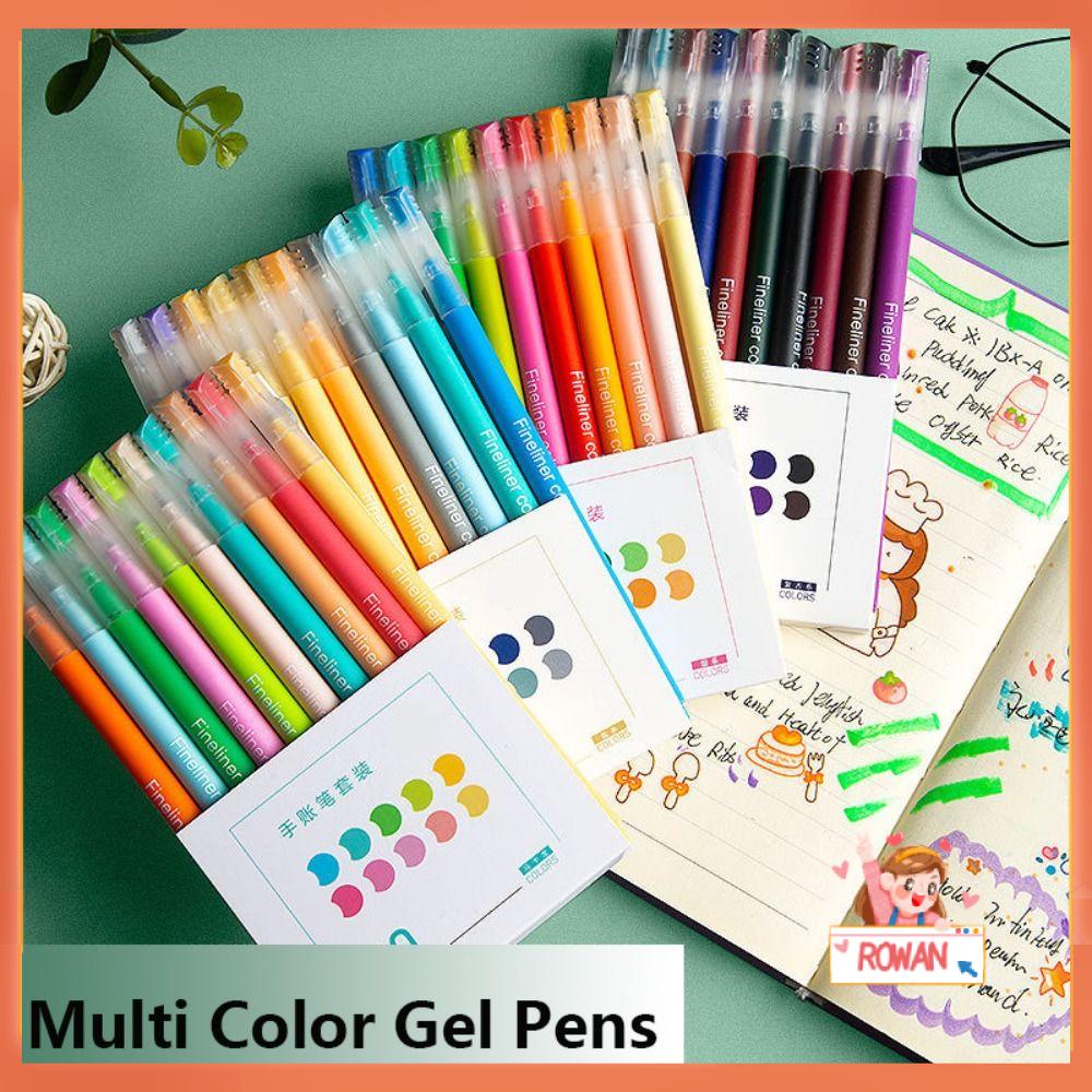 R-flower 9PCS/Set Stabilo Pen Set Good-looking Perlengkapan Kantor Sekolah Menggambar Alat Tulis Perawatan Mata Kunci Poin Spidol