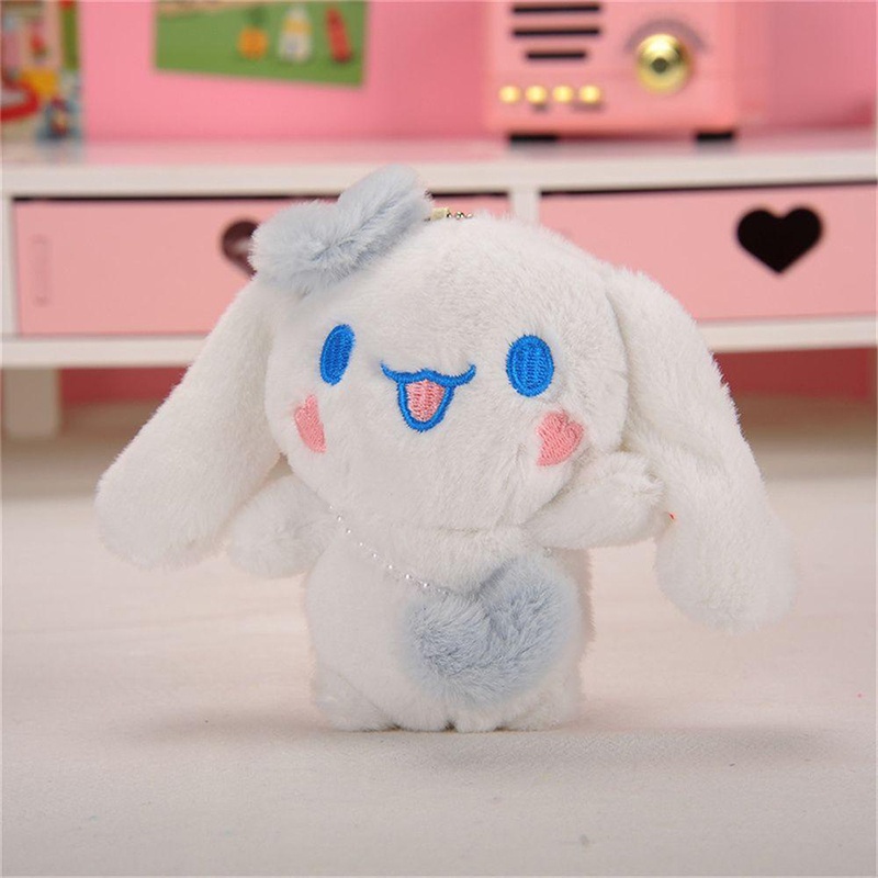 12 cm Kawaii Sanrio Cinnamoroll Kartun Boneka Mewah Pasangan Magnetik Lembut Boneka Gantungan Kunci Lucu Ransel Liontin Mainan Anak Perempuan