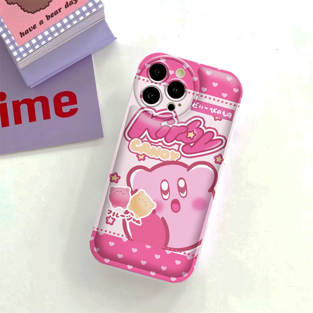 Case OPPO A17 A57 A16 A16K A5S A12 A3S A12E A92 A52 F1S A53 A33 A31 A9 A5 A15 A15S A54 F9 C1 Kirby Kartun Lucu TPU Air Cushion Phone Case Cover