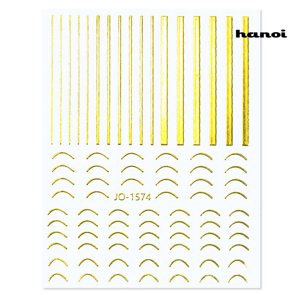 Hi Stiker Kuku Pola Tidak Teratur Warna Hidup Ultra-Tipis Yang Dapat Dilepas Perekat Diri Kertas Hias Garis Berkilau Stiker Nail Art Desain Manicure Untuk Salon Kuku