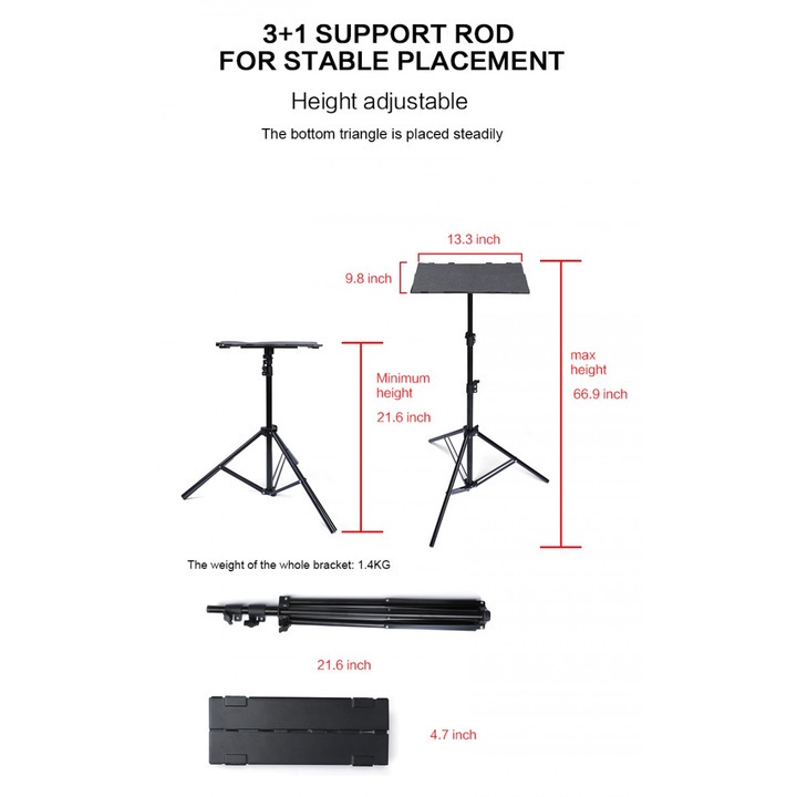 120 Tripod Lipat Multifungsi untuk Laptop dan Proyekor - Max 175cm