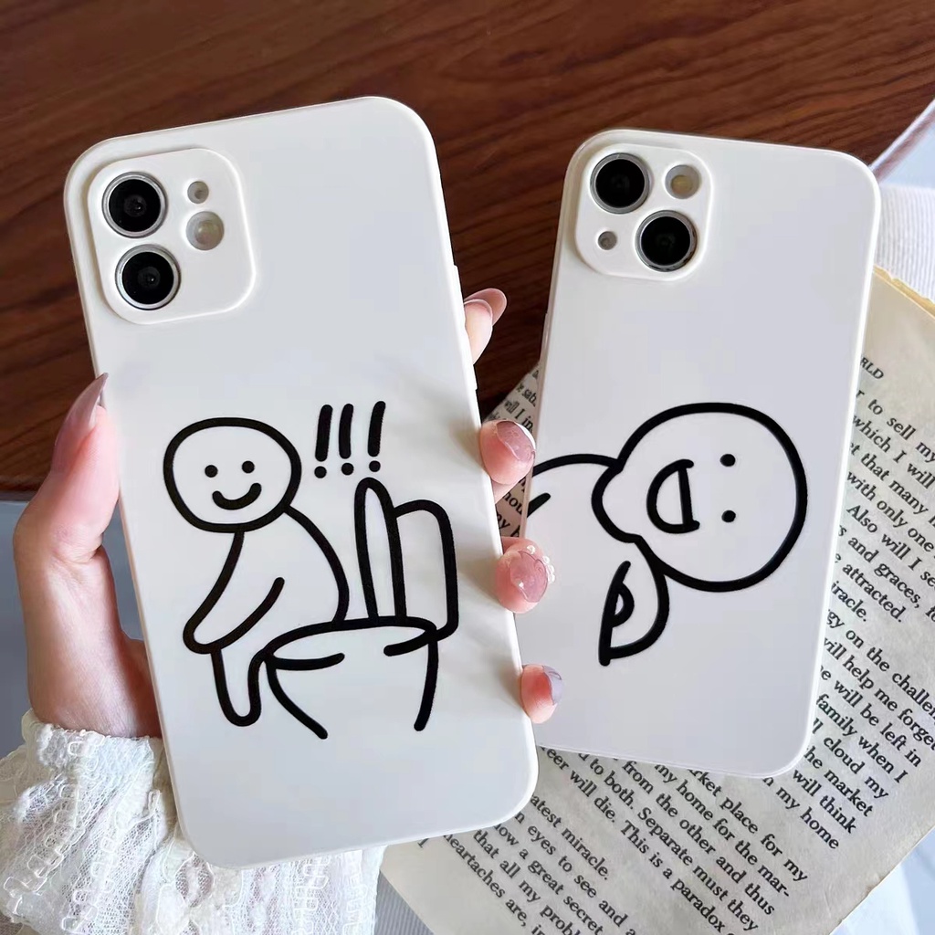 IPHONE Ins Matchman Pola Cocok Untuk Iphone14 14pro 14plus 13 13pro 13prm iPhone12 7Plus 8Plus Xr XS 13 Pro Max Empat Sudut Casing Ponsel Tahan Guncangan