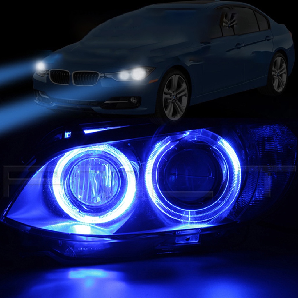 [Brightnessdin1] 1pc Multi Warna Angel Eye Circle Ring LED Headlight Fog Lamp Lensa Cahaya Ganda Butik